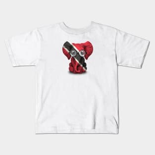 Baby Elephant with Glasses and Trinidadian Flag Kids T-Shirt